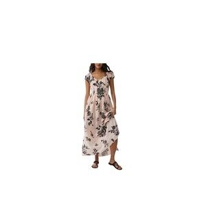 Free People Forget Me Not Midi Floral Dress Smocked Size S NEW